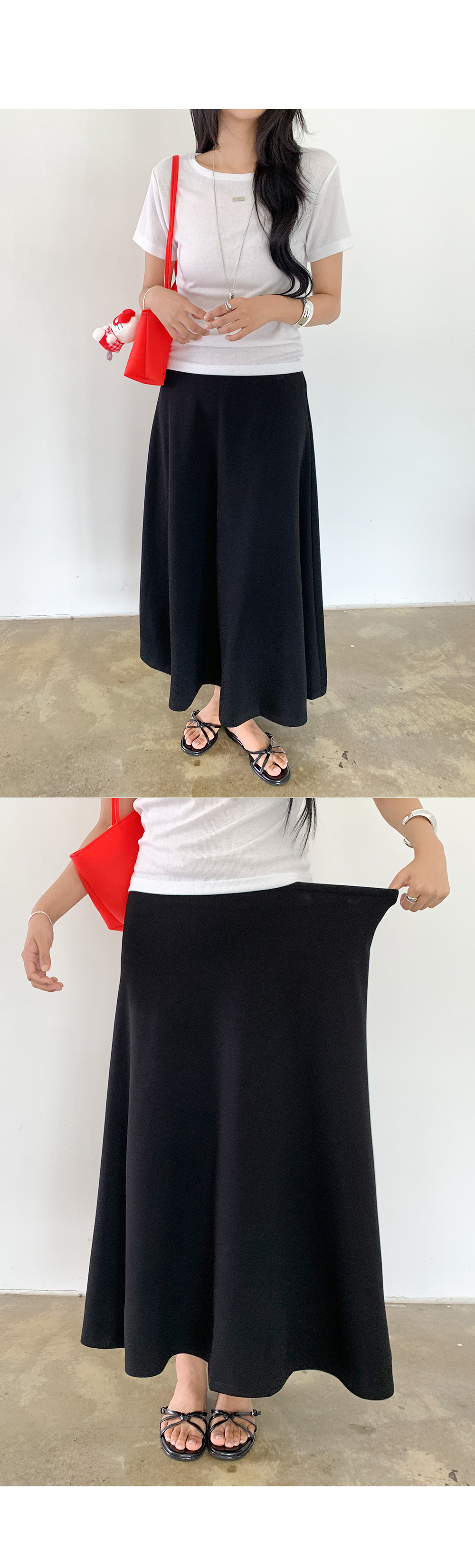 Semi-Stretchy A-Line Skirt | Most LOVED Korean fashion shopping